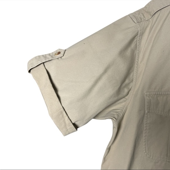 Orvis Men’s Tan Cargo Outdoor Fishing Shirt Short Sleeve Button Down Size Large - Picture 3 of 5
